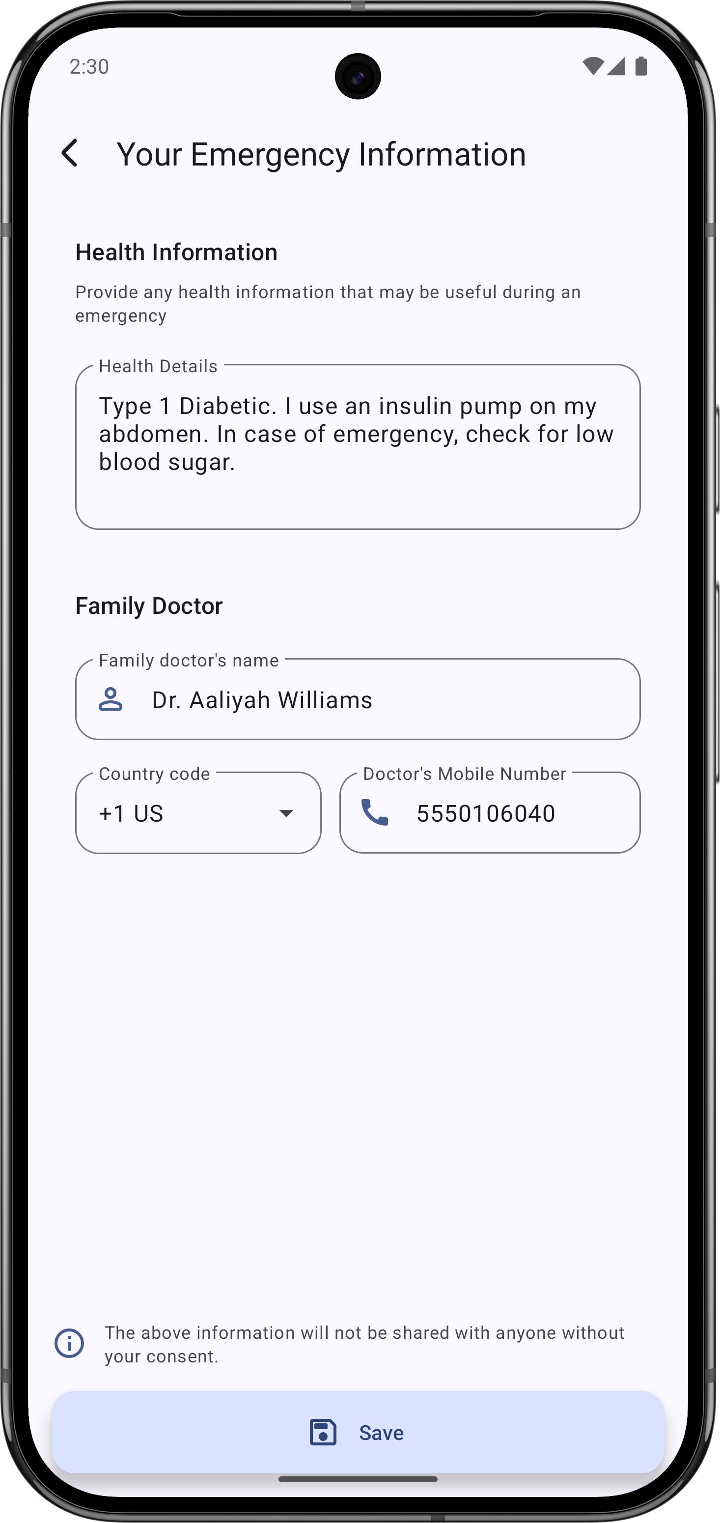 UniSOSApp countdown screen